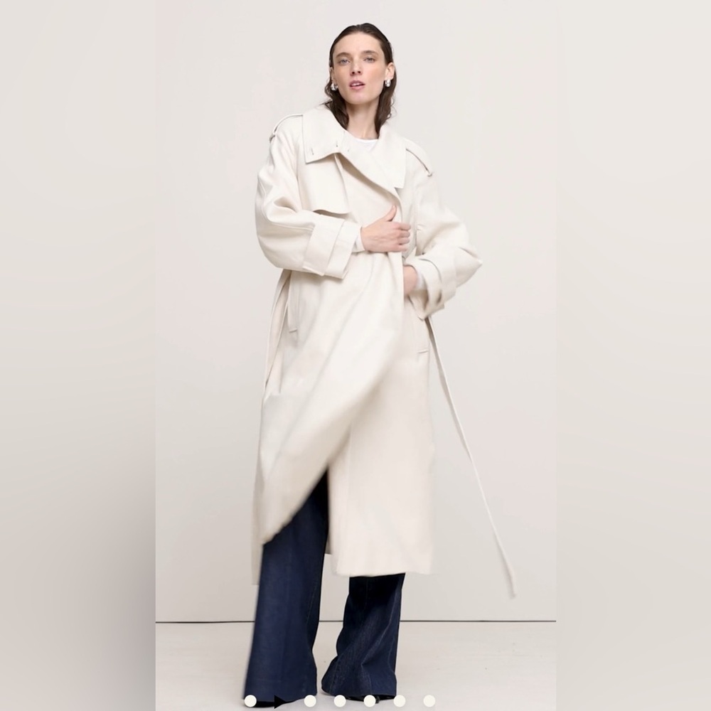 Banana Republic NEW button front belted midi trench coat XXL classic FALL career - Picture 1 of 11